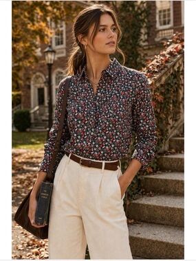 J. CREW Liberty Art Fabrics Sarah Ditsy Floral Button Down Shirt Size 10